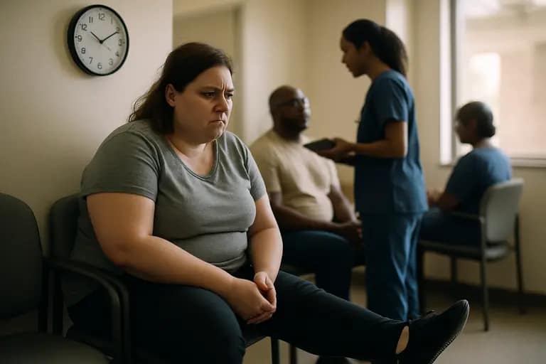 Patient sitting with a care coordinator while discussing next steps