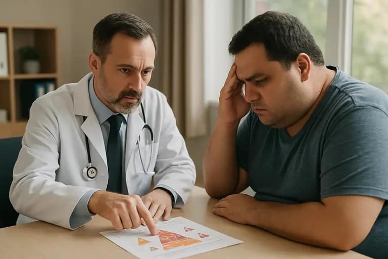 Support team meeting with a patient in a private healthcare setting