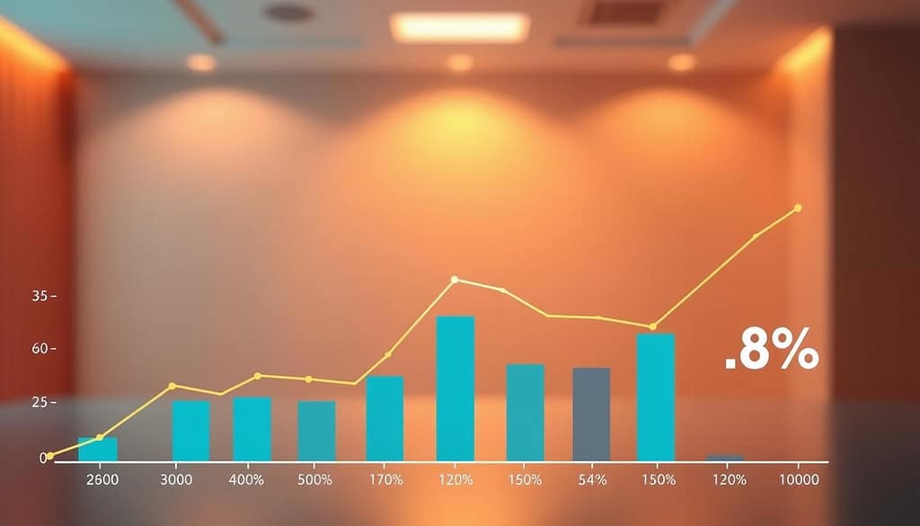 A vibrant, data-driven visualization showcasing the remarkable success rates of bariatric surgery. In the foreground, a stylized graph displays the compelling statistics, with sharp lines and clear labels. The middle ground features a serene, minimalist backdrop, allowing the data to take center stage. Warm, diffused lighting casts a gentle glow, creating a sense of positivity and hope. The overall composition is sleek, modern, and easily digestible, inviting the viewer to explore the facts behind this life-changing medical procedure. The image conveys a sense of empowerment and optimism, reflecting the transformative impact of bariatric surgery on individuals' lives.