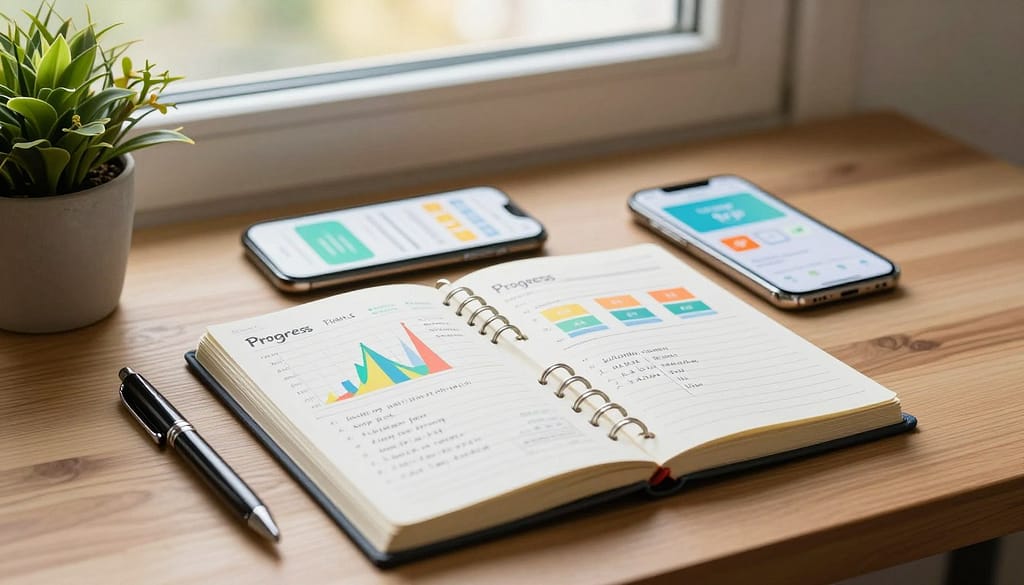 tracking progress journal and health metrics