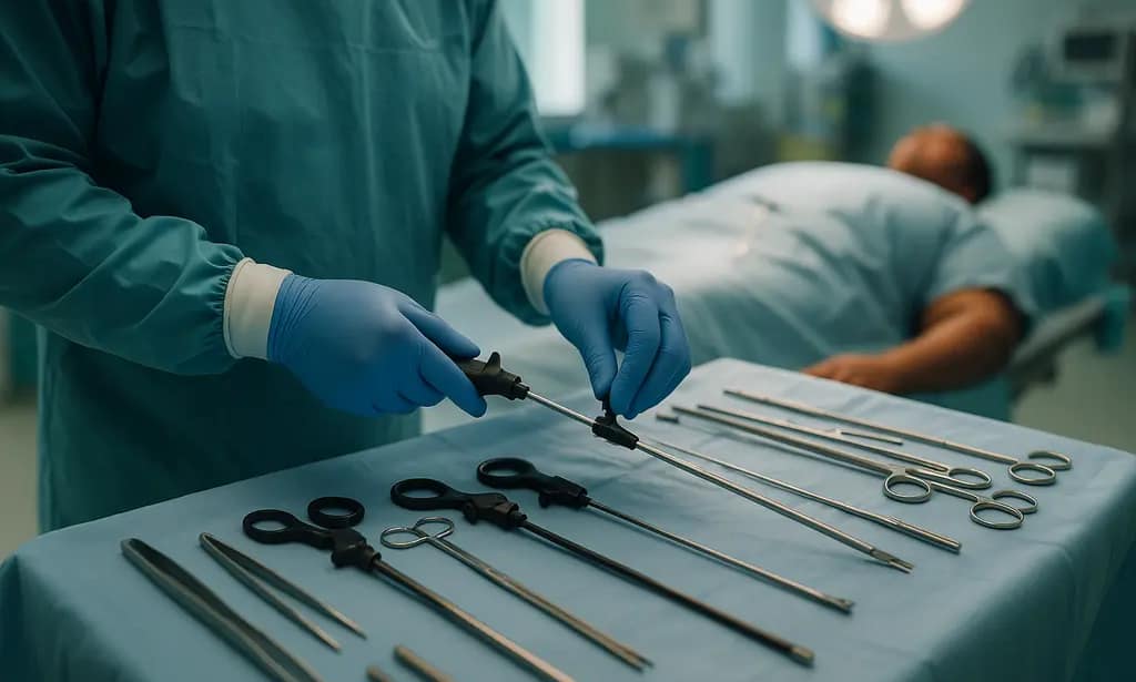 Clinician reviewing charts about bariatric surgery decline with a patient
