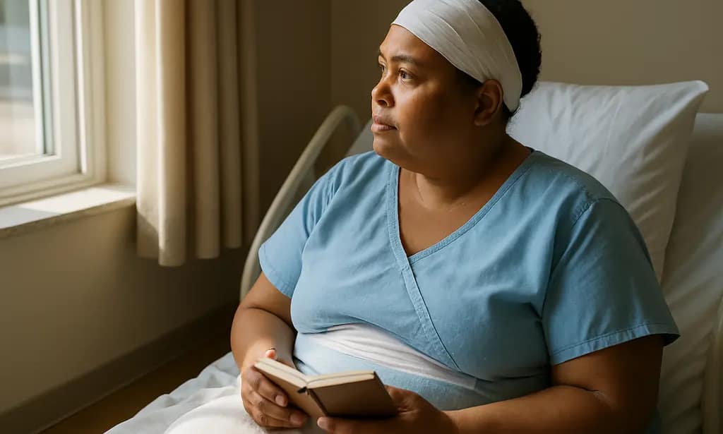 mental well-being discussion during a calm bariatric recovery follow-up visit