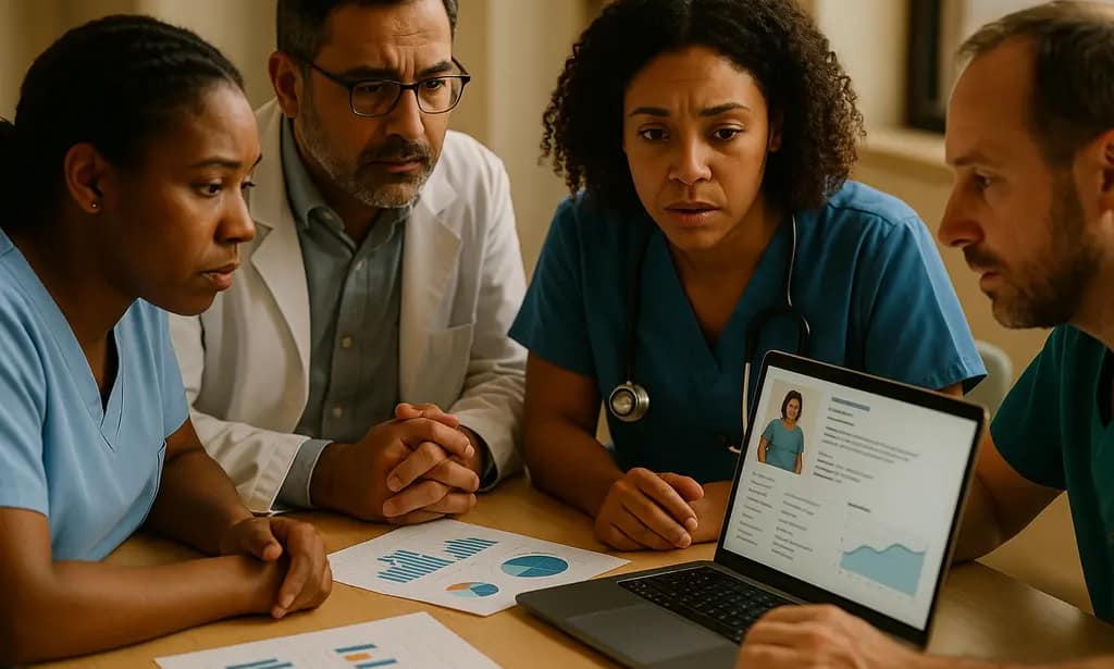 Patient reviewing obesity treatment plans with a clinician in a calm office