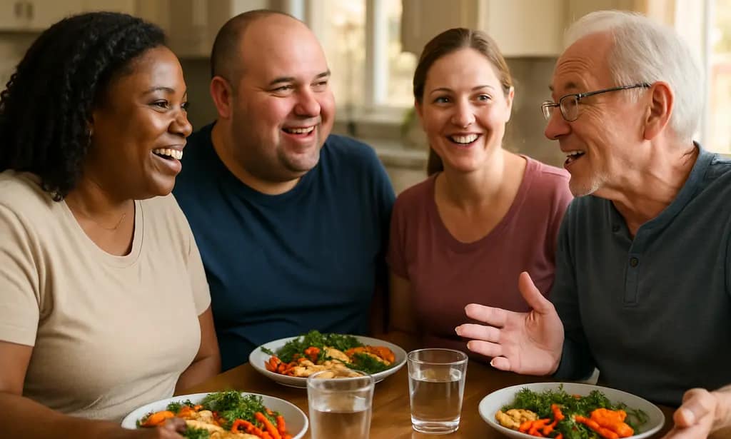 Lifestyle Adherence after bariatric surgery with a patient reviewing meal notes