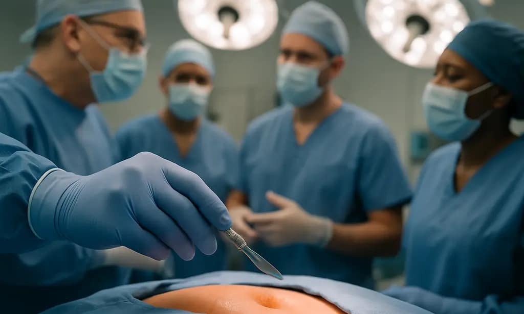 Clinician reviewing revisional bariatric surgery notes with a patient