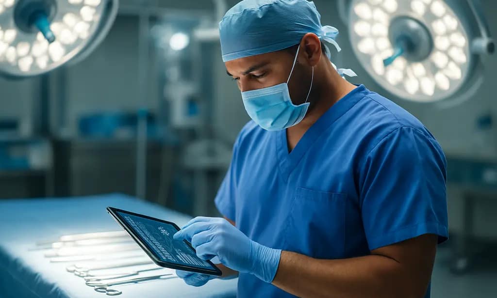 Clinician reviewing same-day discharge risks with a bariatric surgery patient