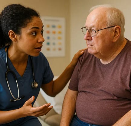 CMS GLP-1 coverage paperwork beside a Medicare card and reading glasses