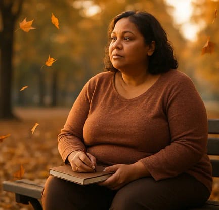 bariatric mental health discussion between a patient and clinician in a quiet exam room