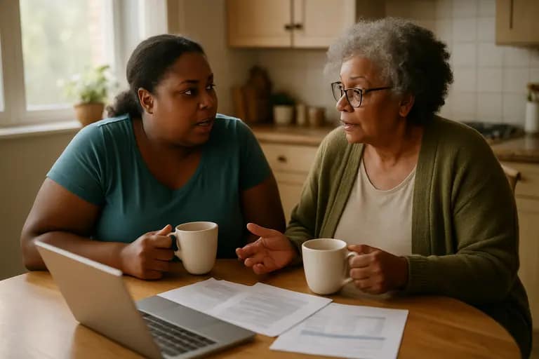 Patient and clinician comparing care options on a tablet