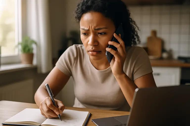 Person comparing insurance papers and prescription information at a desk